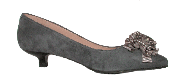 gray kitten heel shoes
