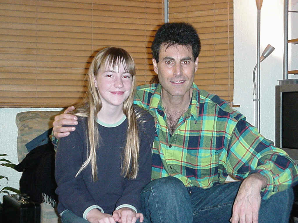Zoe with Uri Geller. Yes he did bend a spoon and start an old clock!