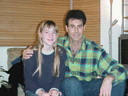 Zoe with Uri Geller. Yes he did bend a spoon and start an old clock!