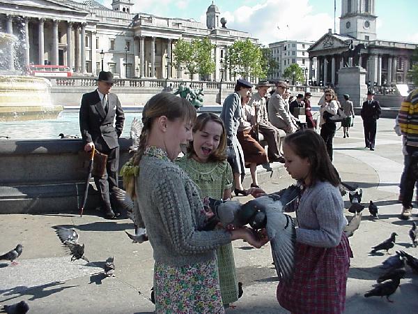 Zoe and Beth in Trafalgar square